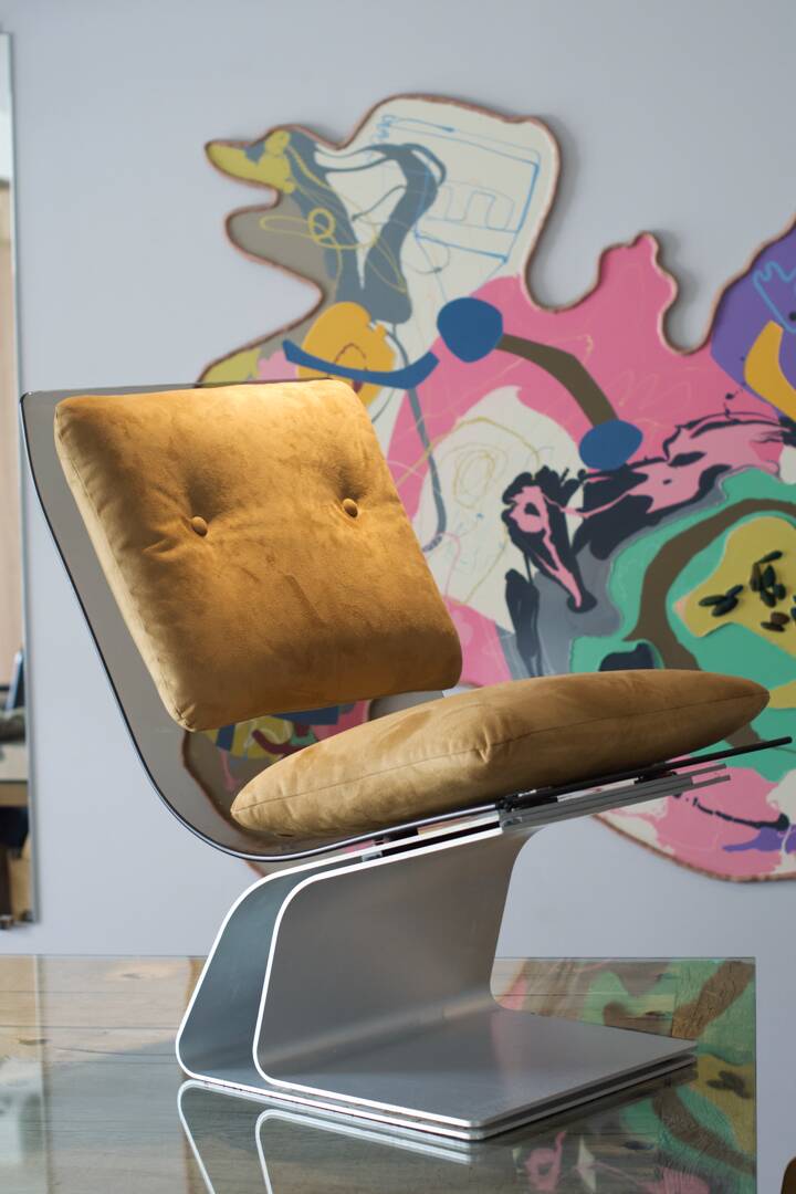 Saint Gobain glass armchair house Jansen 1965