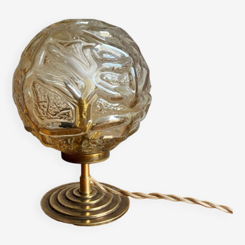 Vintage glass globe table lamp