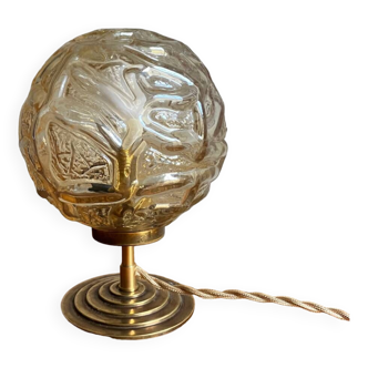 Lampe à poser globe en verre vintage