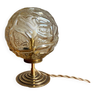 Vintage glass globe table lamp