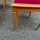 Set of 4 Art Deco Directoire chairs in solid wood and red velvet, 1960.