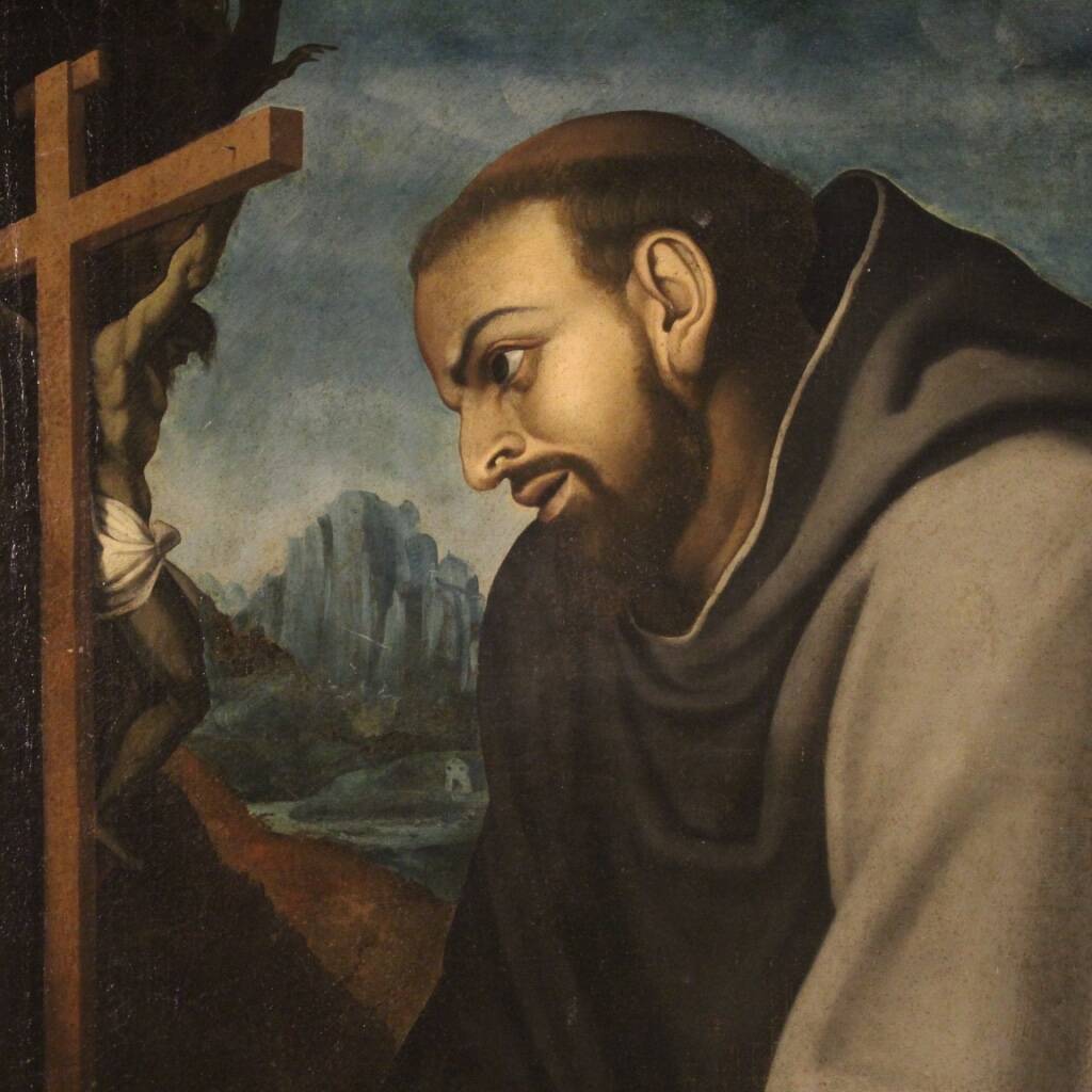 Tableau Ancien Saint François Du 18ème Siècle