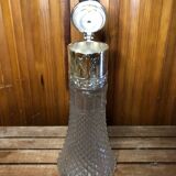 Old Carafe Body Glass Mold + Silver Metal Vintage