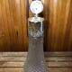 Old Carafe Body Glass Mold + Silver Metal Vintage