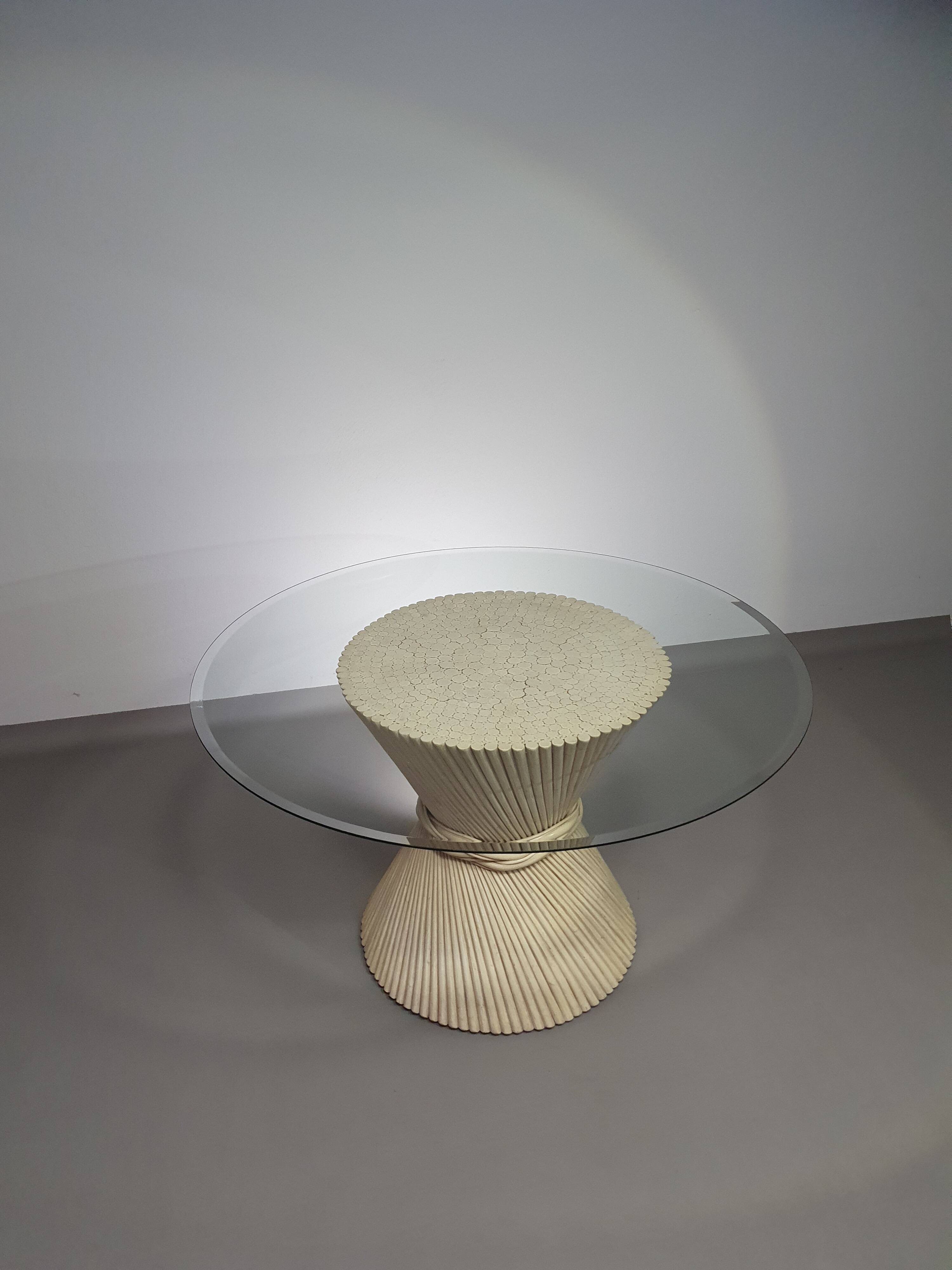 Retro Vintage Sheaf Of Wheat Bamboe dining table By Mcguire America Wide 122 Height 72 cm