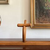 Curved wooden wall coat rack 1900s