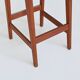 Erik Buck set of three bar stools in teak and leather Dyrlund Denmark 1960