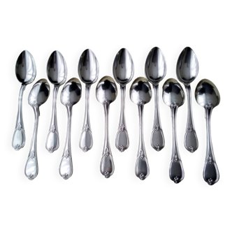 Box of 12 silver-plated metal teaspoons 15 G