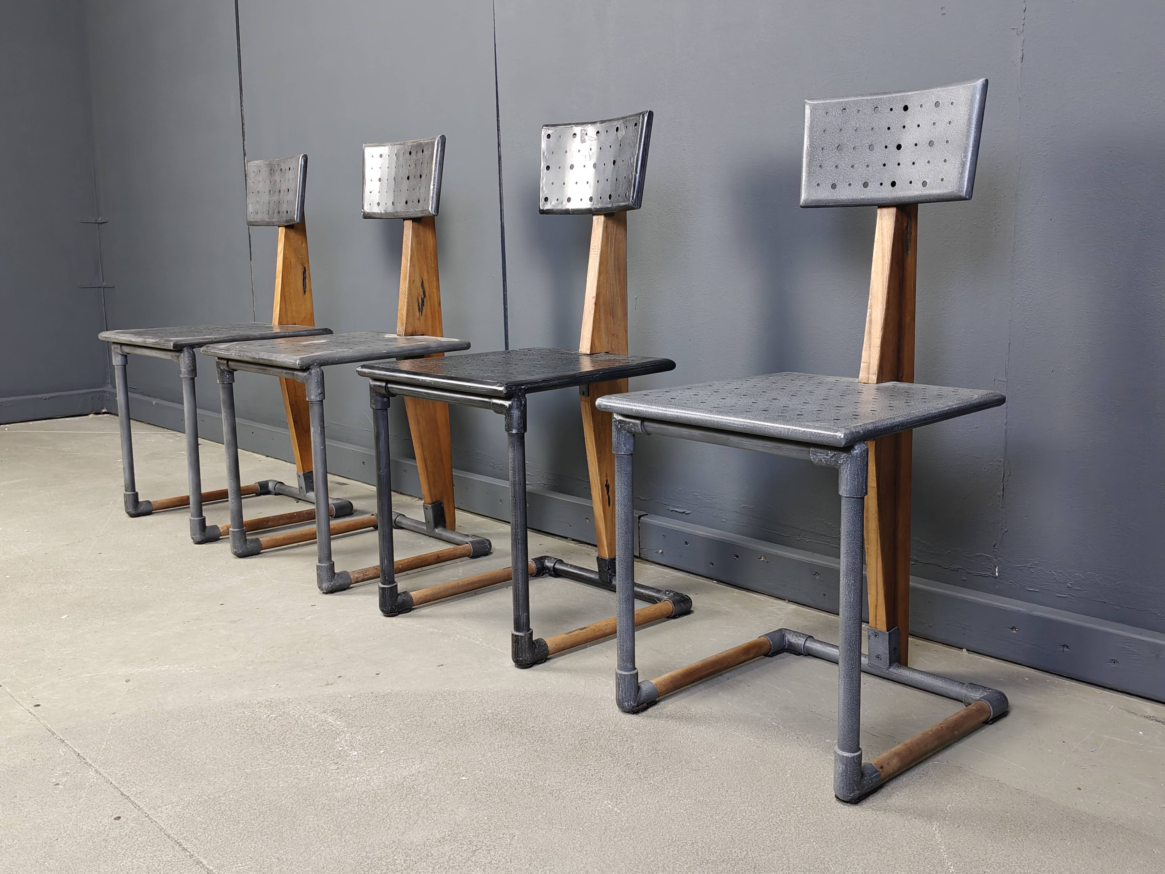 Vintage industrial chairs, 1970s - set of 4