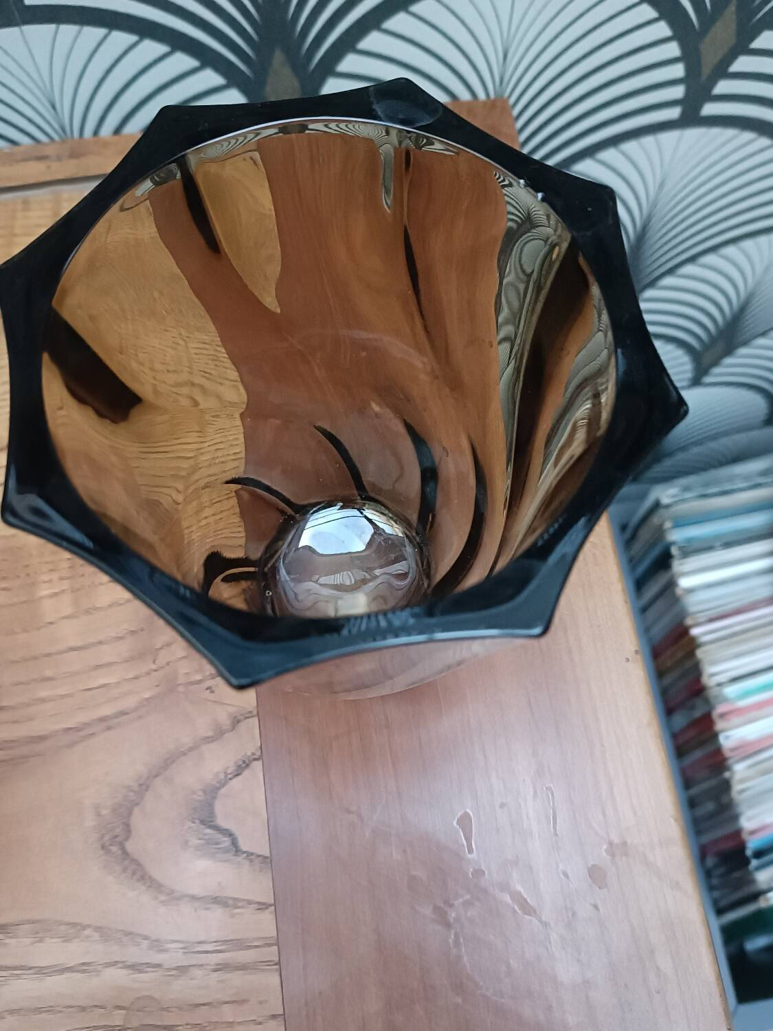 Vase verre fumé vintage