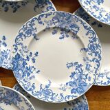 12 small flat plates "Campanule" Saint Amand and Hamage