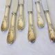 6 dessert knives in silver metal punched 2106271