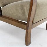 1930s Pair of Art Deco Armchairs in Walnut Finish, Czechoslovakia