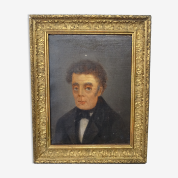 Portrait d'un homme mélancolique, huile sur toile 34 x 43 cm