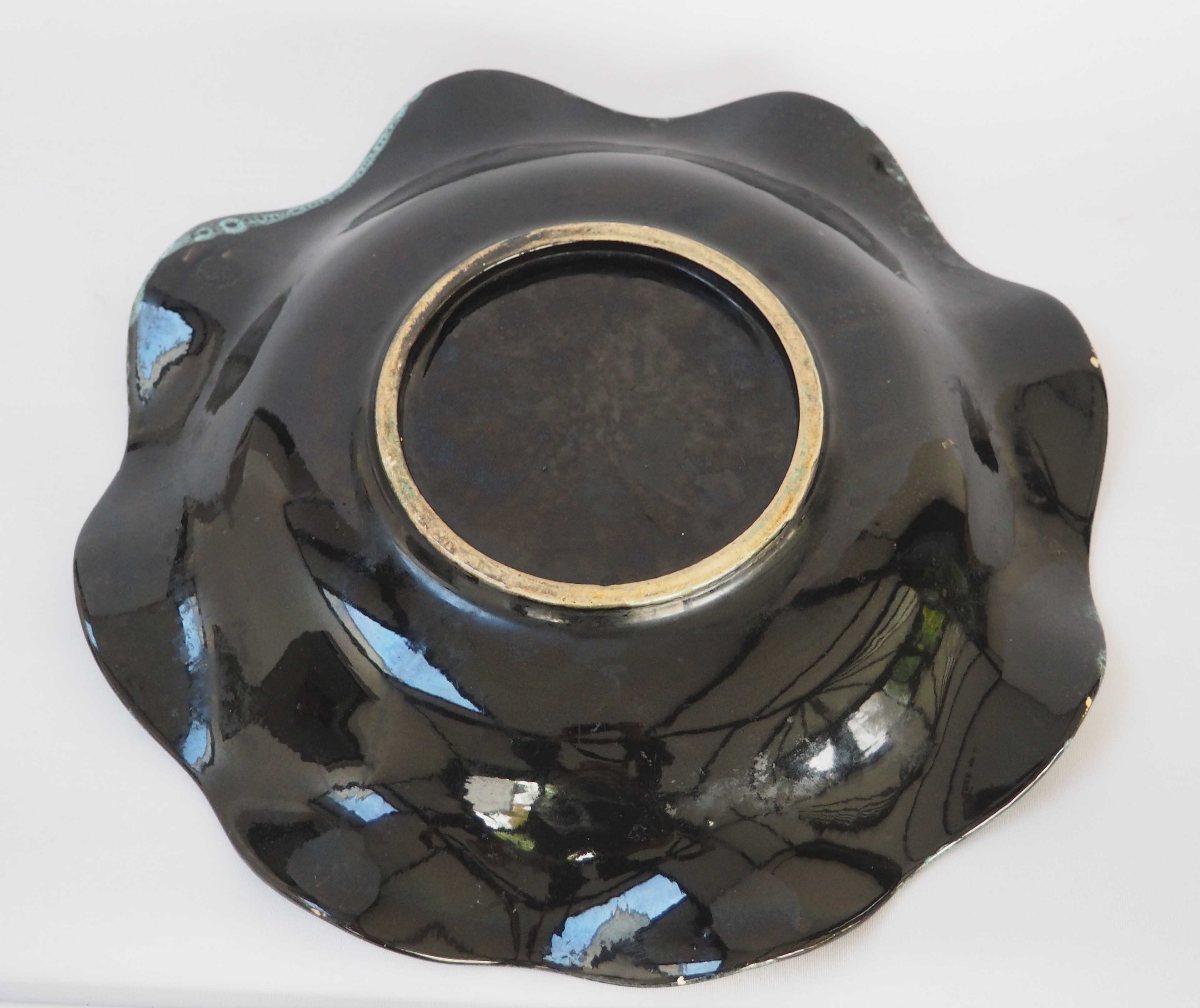 Multicolored earthenware dish