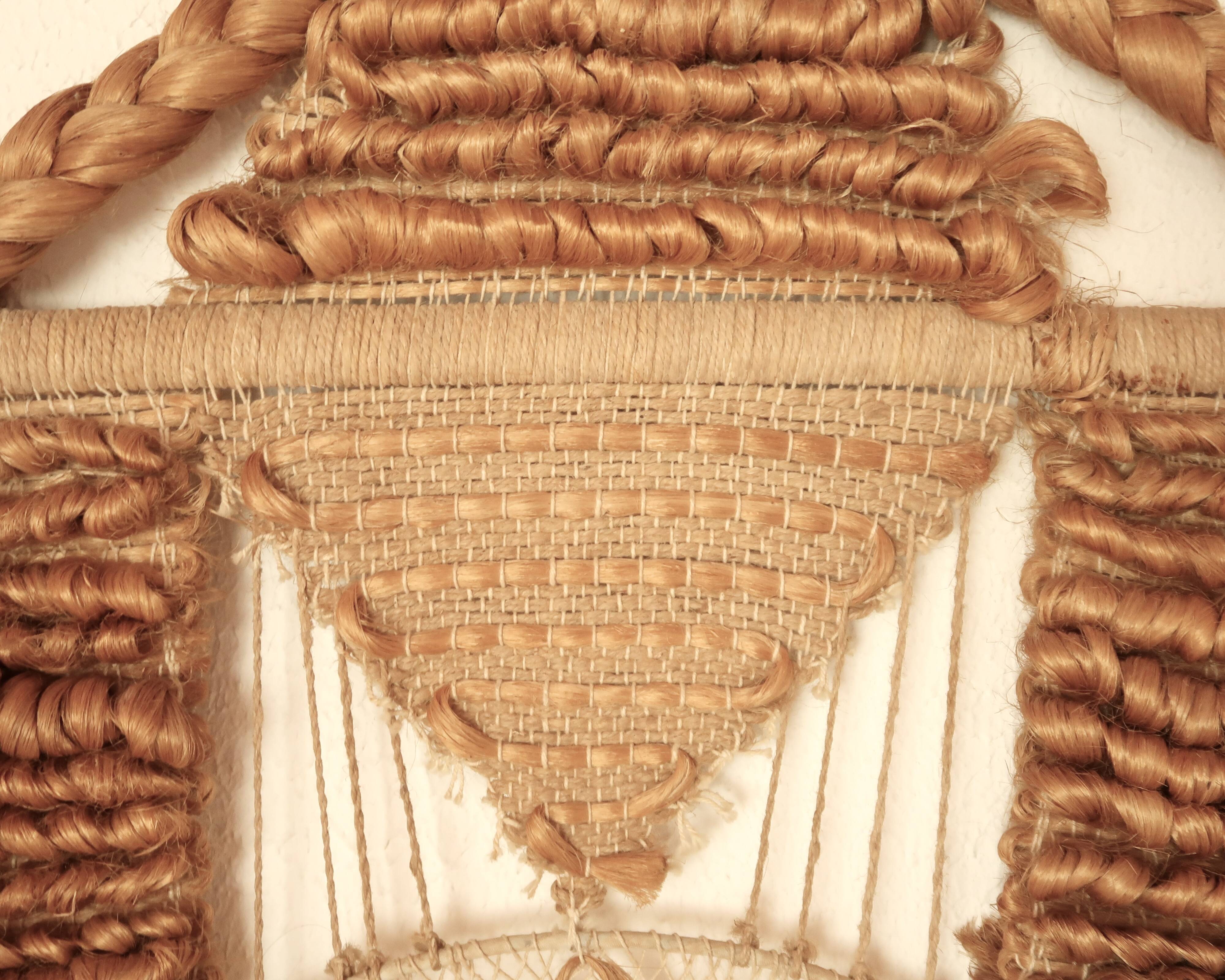 Braided macramé wall decor, 70s
