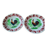 Two rooster plates