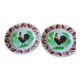 Two rooster plates