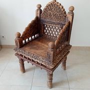 Antique Pidha Armchair from Rajasthan, 19th Century in Rosewood