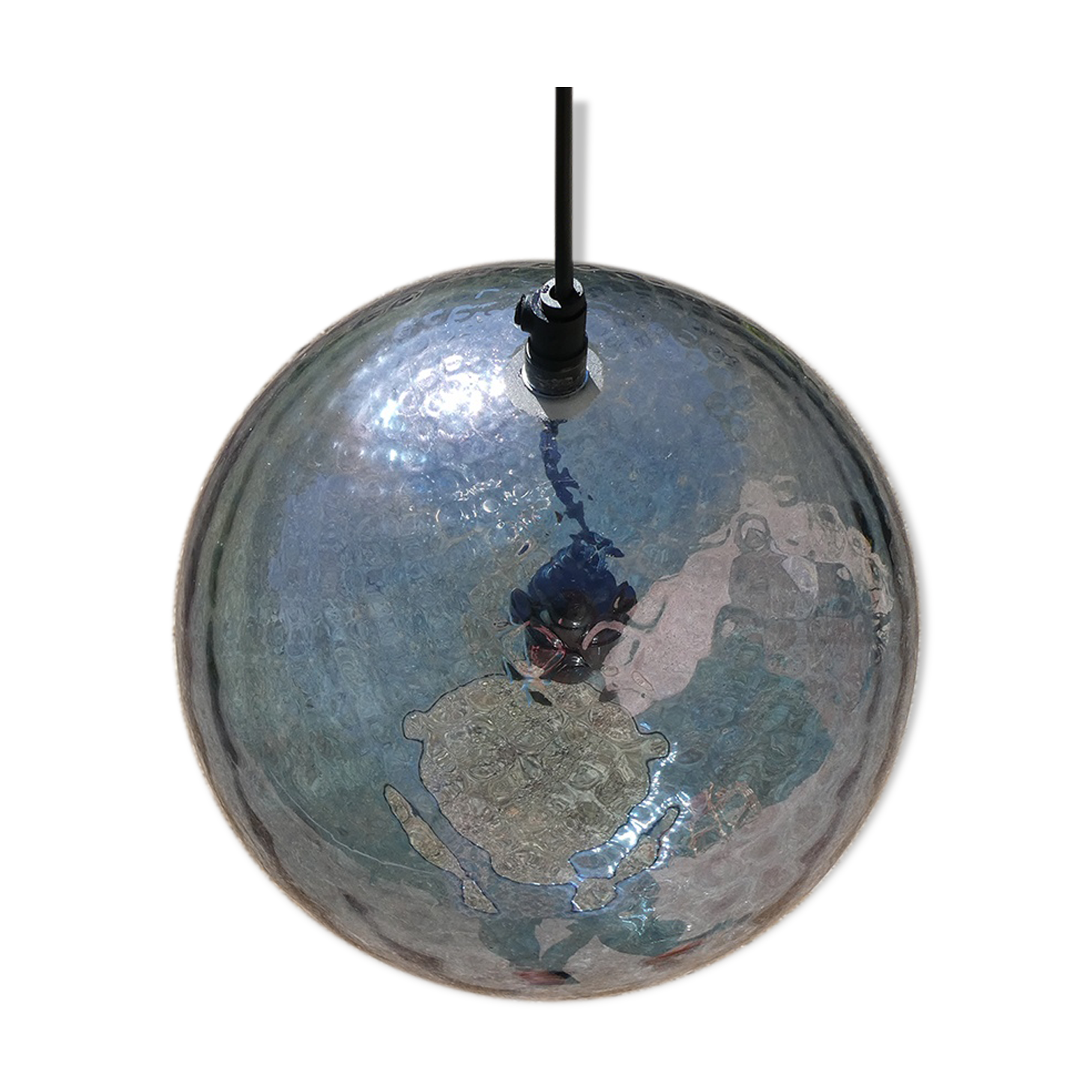 Vintage blue glass suspension