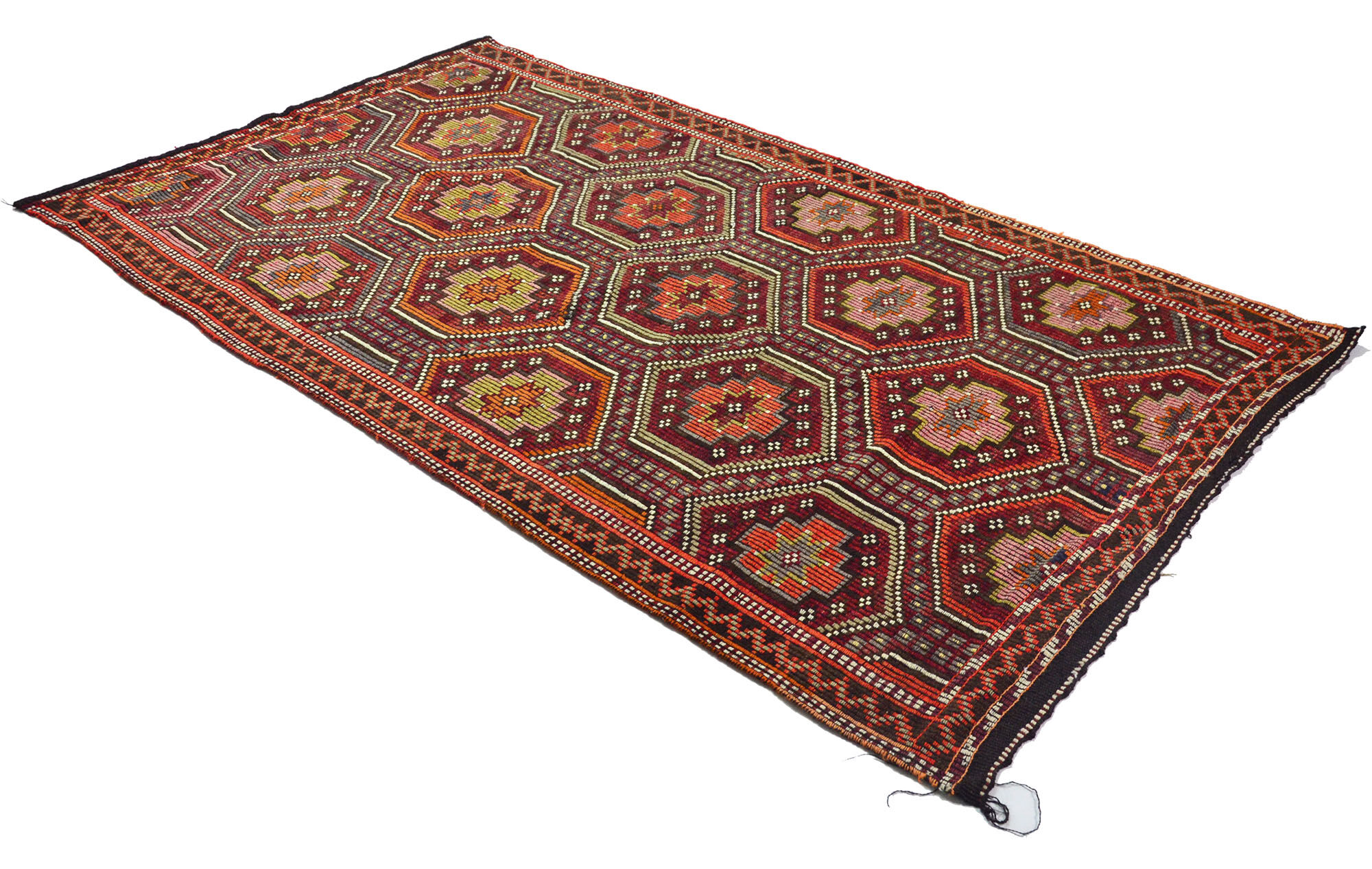 Anatolian handmade kilim rug 295 cm x 180 cm