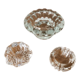 3 cut glass candle holders