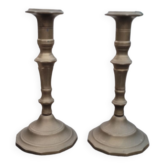Pair of brass candlesticks