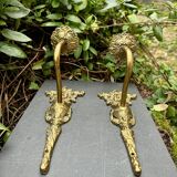 2 wall sconces in solid brass "Medusa" 1950s