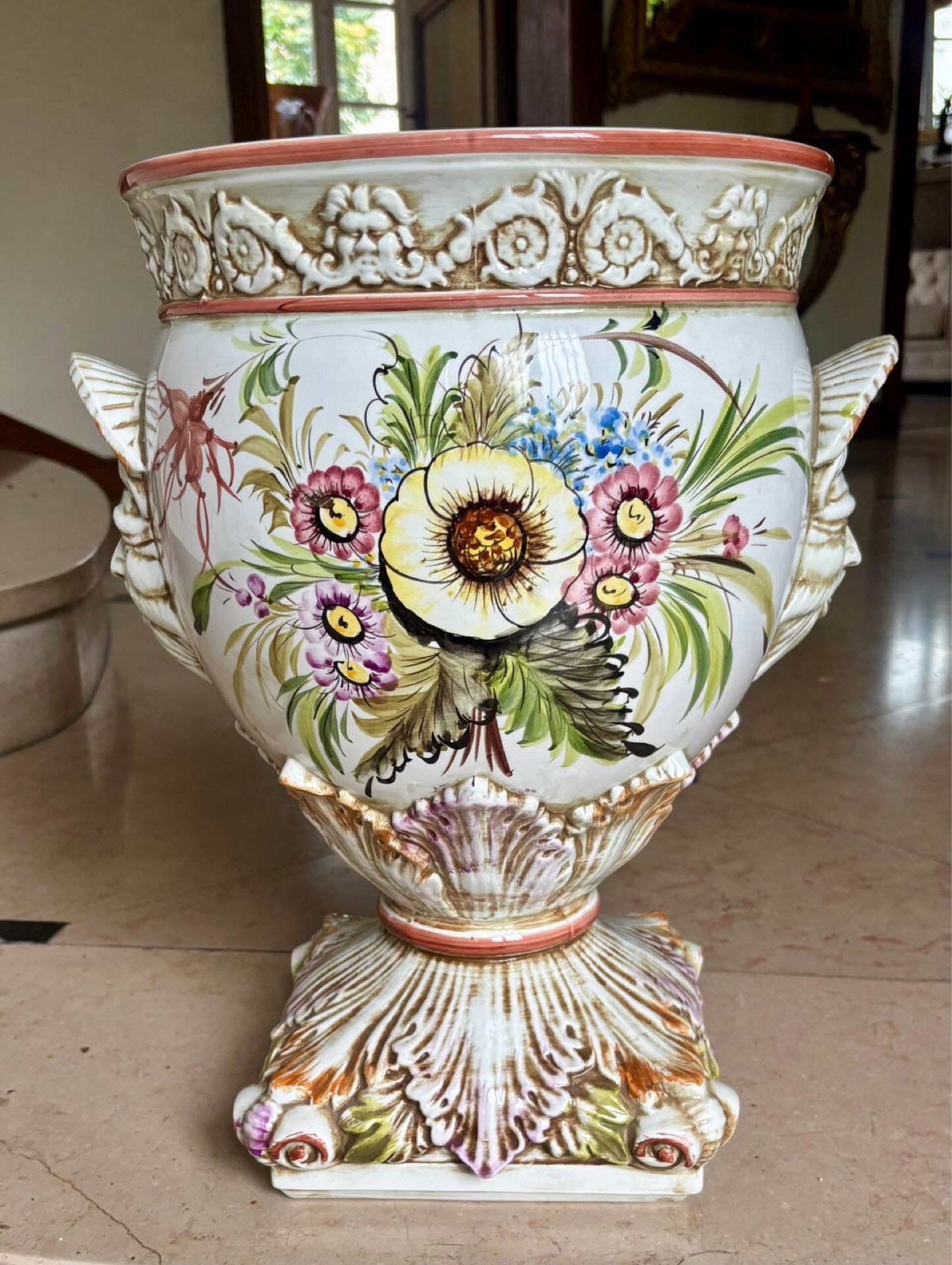 Magnificent gardener set. ceramic signed alfal.