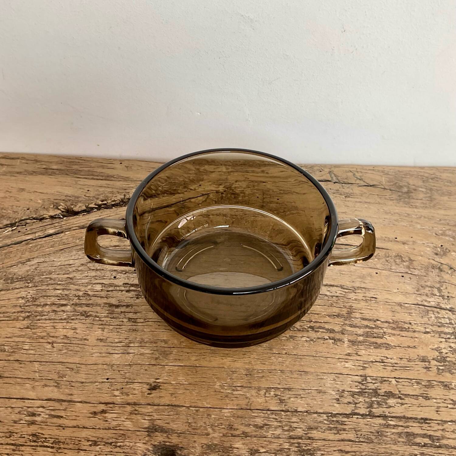 2 bols verre fumé vintage