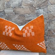 Moroccan orange pillowcase, Berber cushion cover, ear pillowcase.