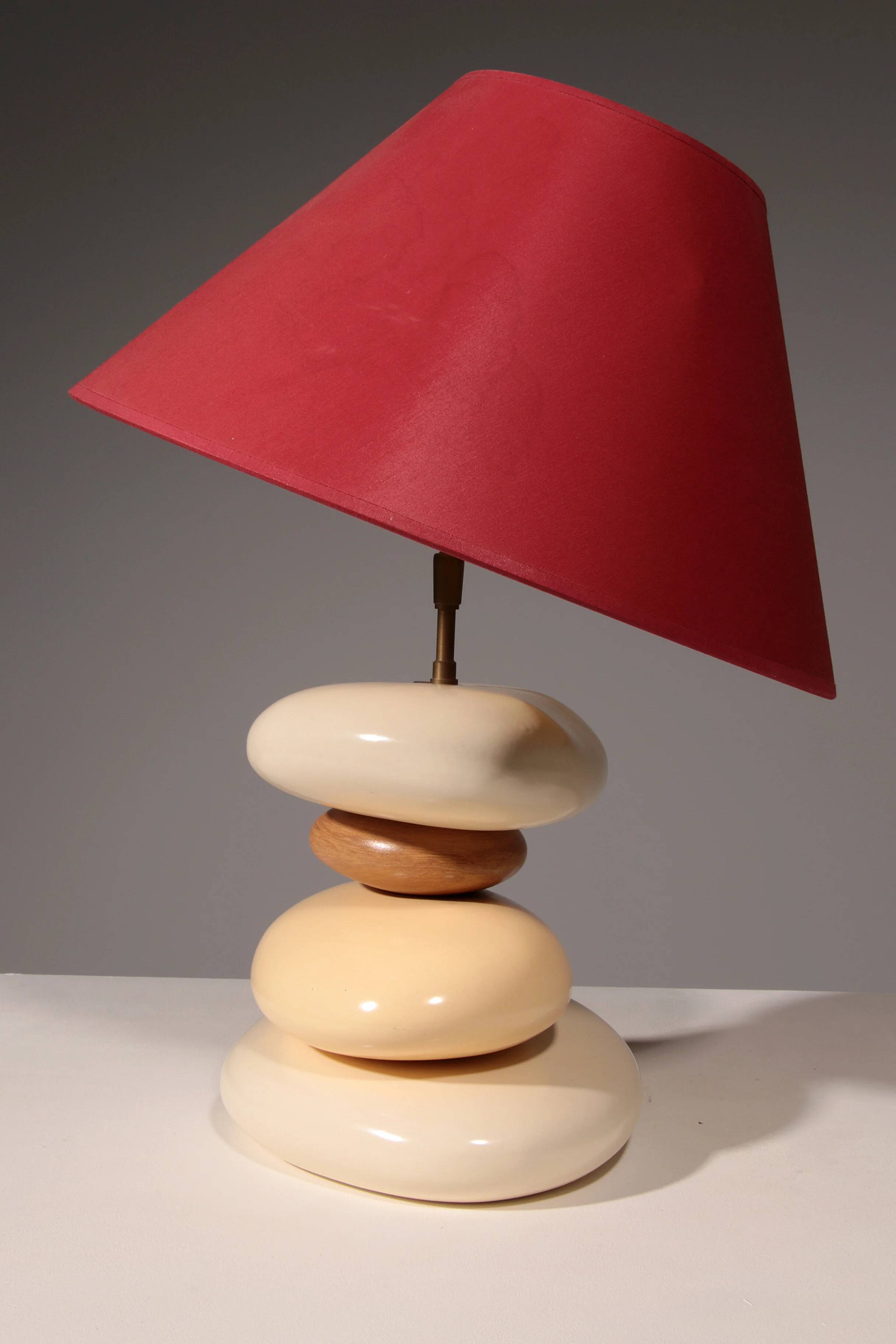 France pebble table lamp by François Chatain, 1980s