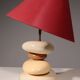 France pebble table lamp by François Chatain, 1980s