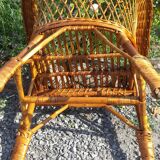 Wicker or rattan armchairs