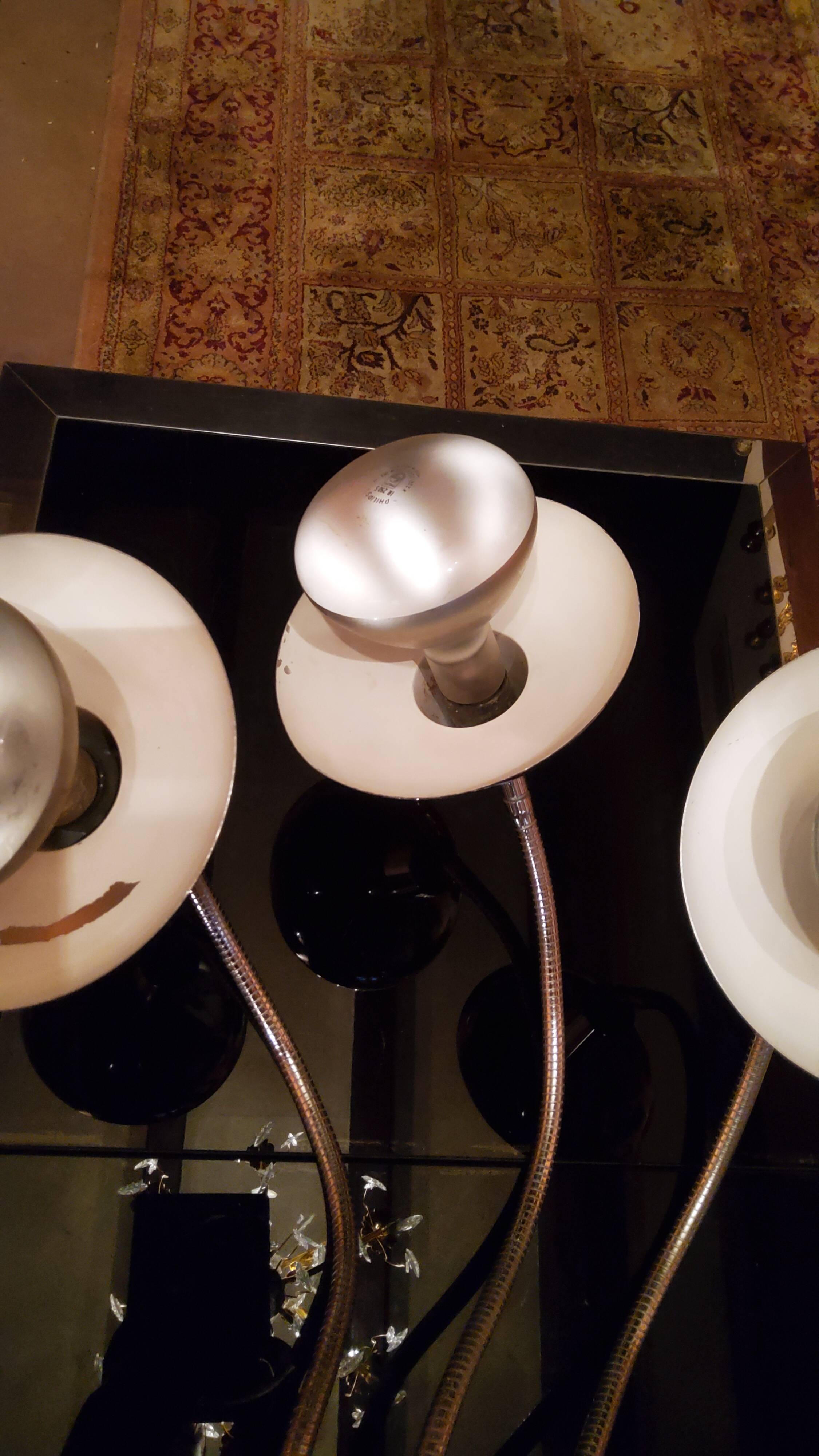 Large chrome lamp of the 70s 3 arm office architect