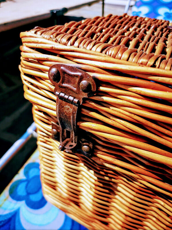 Wicker picnic basket