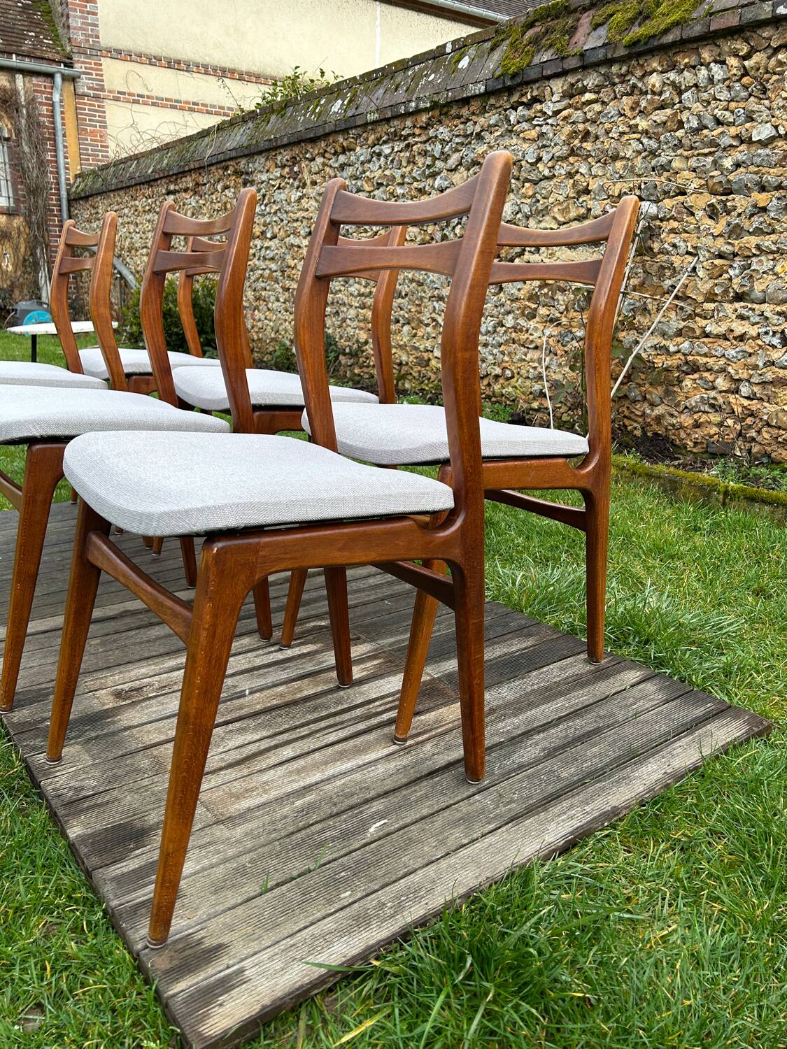 6 chaises scandinaves vintage 1960-70