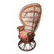 Emmanuelle rattan armchair Peacock 1960