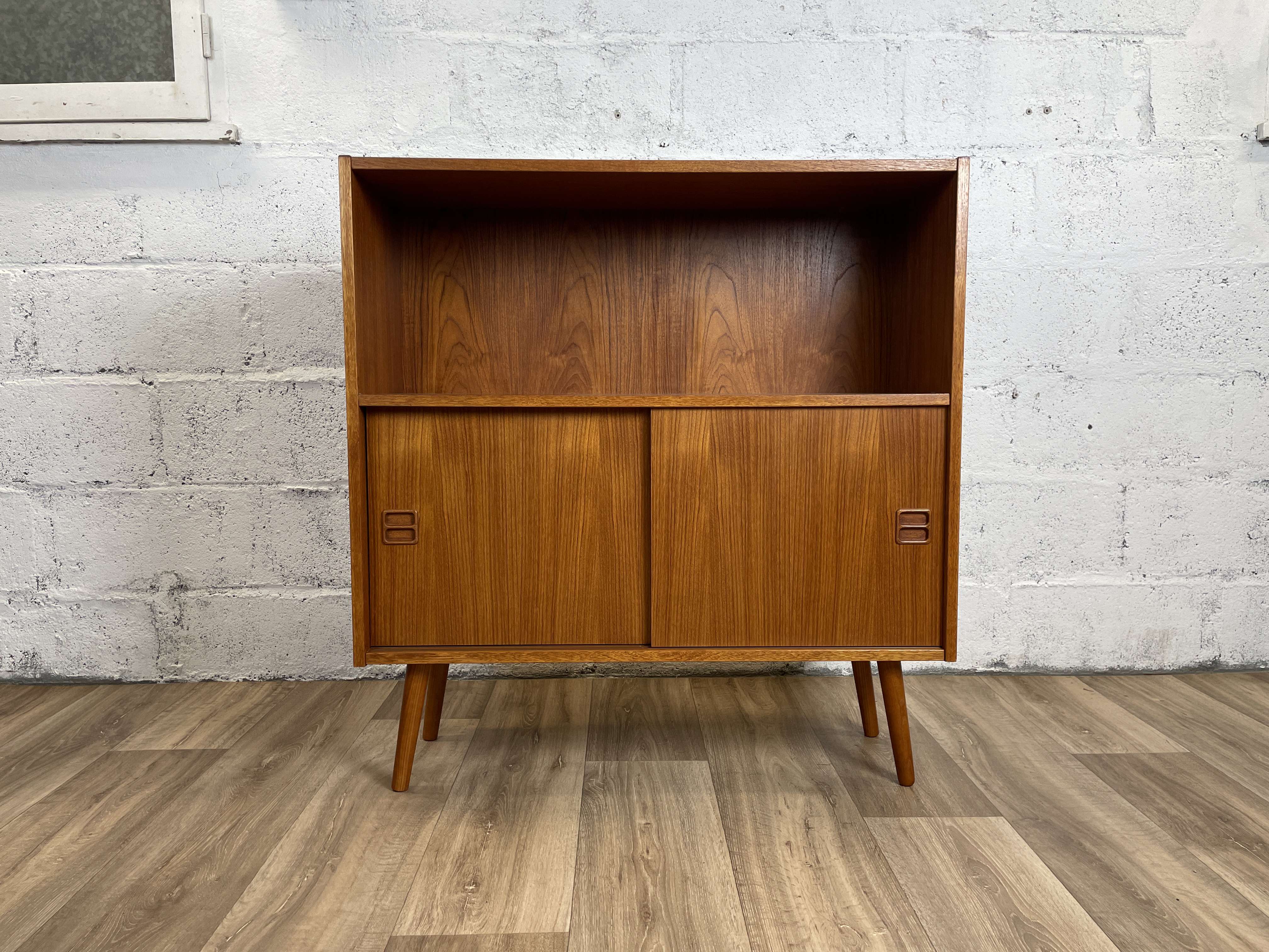 Vintage Scandinavian teak sideboard bookcase, 60s