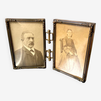 Foldable Antique Double frames Convex glass