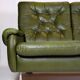 3 pers. sofa in dark green leather with chrome legs from 1970s