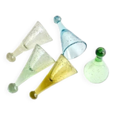 Verrerie biot, 5 verres pomponette