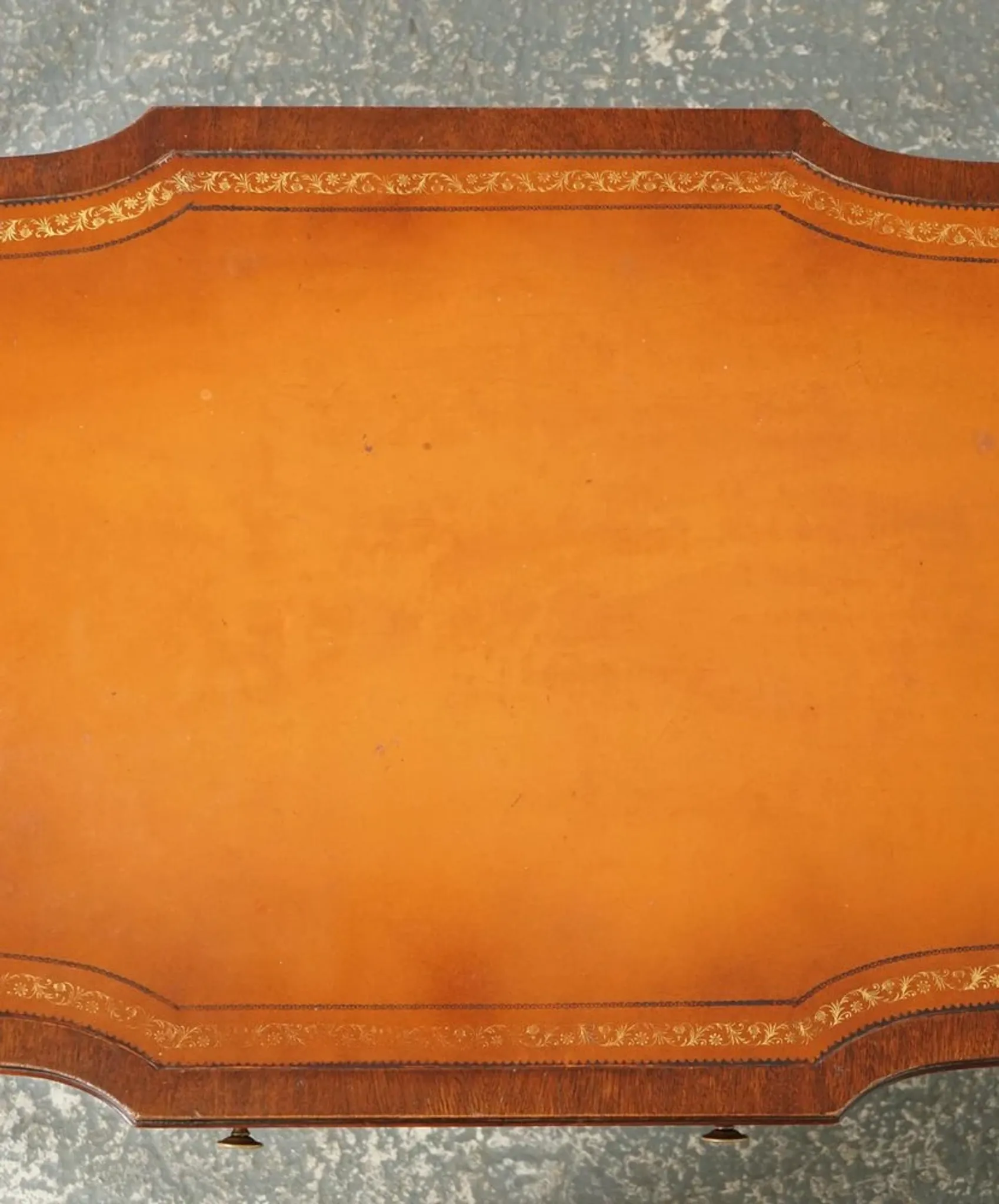 Heirloom Vintage Brown Leather Coffee Table by Weiman