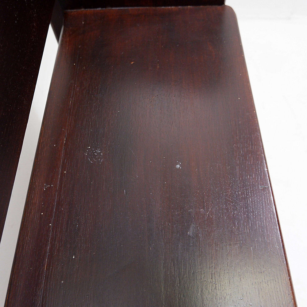 Vintage solid wood church bench from the 20th century.