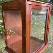 Small 1930s mahogany display cabinet, art deco apothecary cabinet