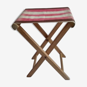 Wooden and canvas folding stool