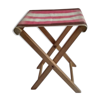 Wooden and canvas folding stool