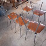 Suite of 5 vintage chairs 1950
