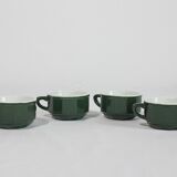 4 vintage bistro style coffee cups