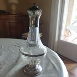 Carafe crystal wine and tin